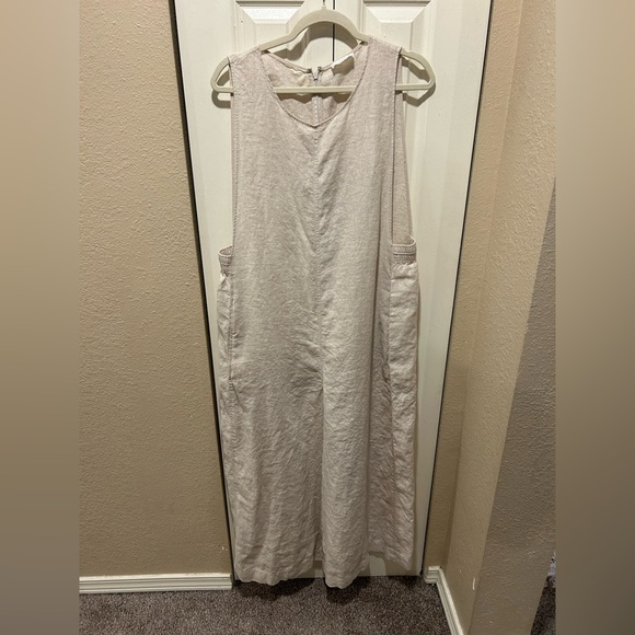 COS Linen 100% Wide Leg Jumpsuit Modern Scandinavian Minimalist Lagenlook, M/L - Picture 7 of 12